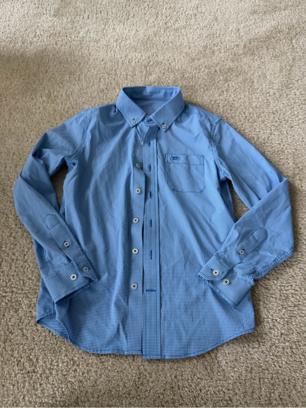 Southern Tide Light Blue Micro-Check Button-Down Shirt